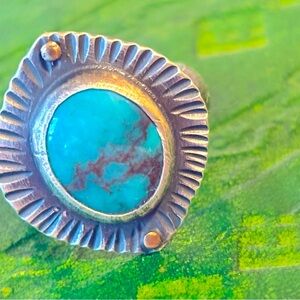 Bisbee Turquoise Silver Ring | *Fast Shipping*
